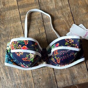 Freya Club Tropicana Floral Underwire Bikini Top - 32DD - NWT